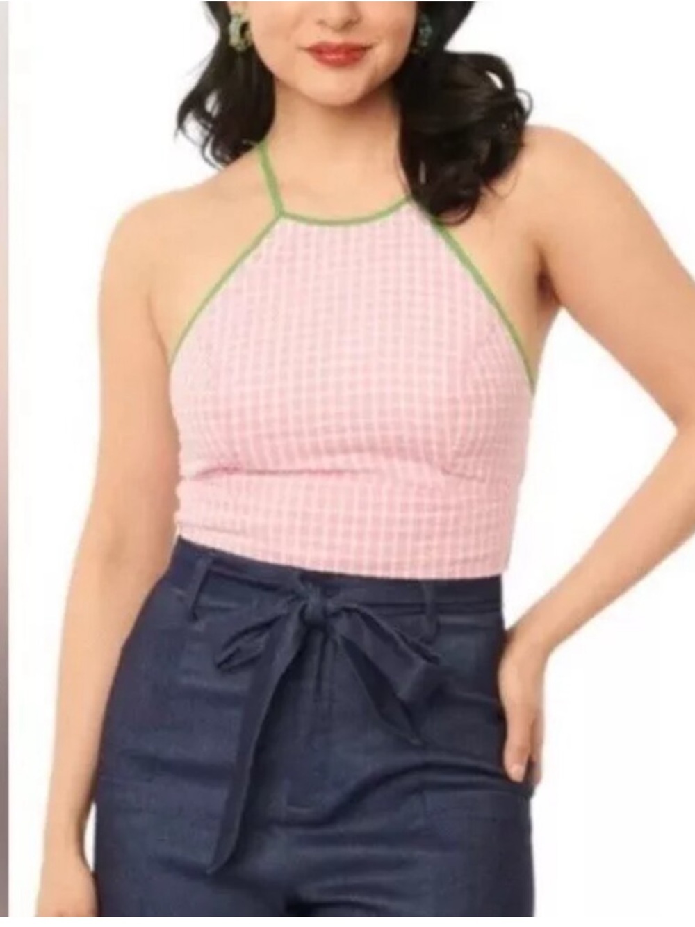 Unique Vintage Tied and True High-Waisted Shorts, Blue, Small, GUC